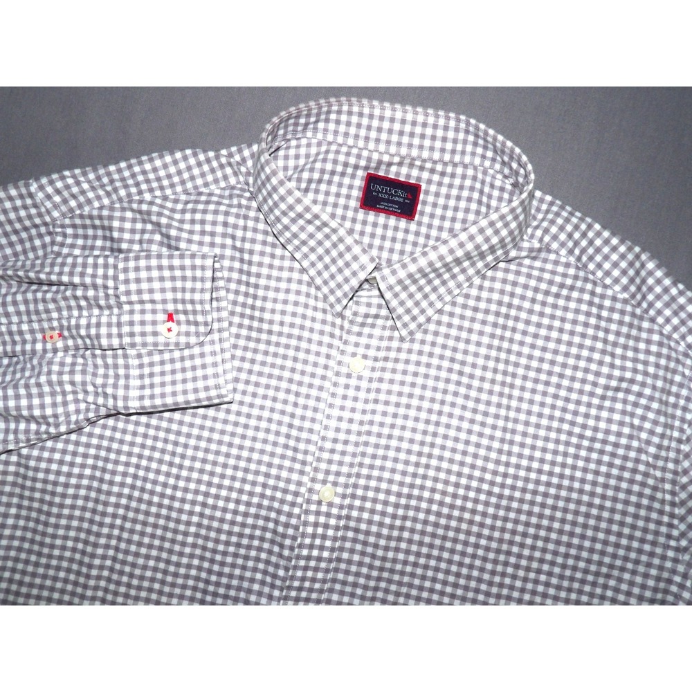 UNTUCKit‎ Long Sleeved Gray Check Casual Button Up Shirt Men's 3XL